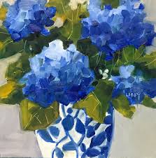 Blue Hydrangeas Are My Favorite Of The Hydrangea Colors I Think It Is Because Blue Is Not A Common Color In Hydrangeas Art Hydrangea Painting Flower Painting