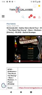 Codes for guitar hero world tour are entered on the cheats menu under . Nintendo Wii Guitar Hero World Tour Ntsc Airbourne Too Much Too Young Bass Medium 1 Player Points 95 012 Daniel Ocampo