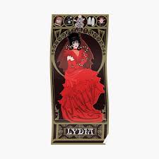 I think it may be a hook that comes out of the railing and attaches to some sort of camouflaged harness on the back of her dress. Lydia Deetz Posters Redbubble