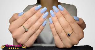 احدث مناكير ازرق سماوي فاتح و غامق 2019 The Latest Light And Dark Blue Nail Polish صور المانكير السماوي يت Blue Nails Blue Acrylic Nails Gel Nails