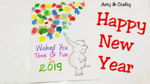It is easier to make straight cuts with a craft knife and ruler. How To Make New Year Card 2019 Handmade New Year Card For Kids Easy Card By Arty Crafty New Year Cards Handmade Simple Cards Simple Cards Handmade