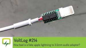 For iphone 6s power dock connector charging port headphone audio jack flex white. Voltlog 214 How Bad Is A Fake Apple Lightning To 3 5mm Audio Adapter Youtube