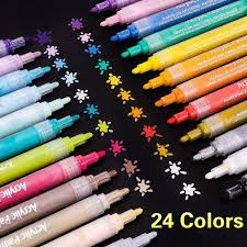 acrylfarbe acrylstifte marker stifte 24 farben acrylstifte wasserfest art acrylstifte fur leinwand paint pens for rocks paint marker pen acrylic paint markers
