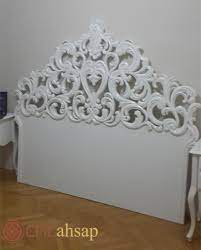 beyaz ahsap oyma dekoratif yatak baslik white wood carved decorative bed head yatak basliklari dekor karyola basliklari