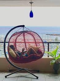 flower house fhpc100 brk hanging pumpkin loveseat chair with stand smallbalconyhammock hanging love seat small balcony