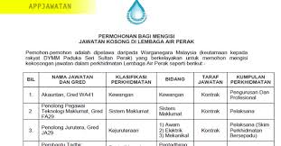 10 jawatan kosong kerajaan negeri selangor | mac 2019. Jawatan Kosong Di Lembaga Air Perak Lap 25 Februari 2019 Jawatan Kosong