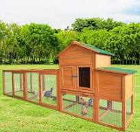 121.6 in. Large Outdoor Wooden Chicken Coop Hen House with Nest Box Wire  Fence Poultry Cage Animal Cages DOGCAGE1204HHH - The Home Depot