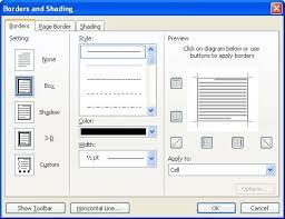 Adding Borders To Cell Contents Microsoft Word
