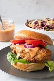 Easy Crispy Chicken Burger So Delicious Hint Of Healthy
