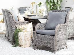 There's nothing like sitting outside on your patio chair with a book and a drink on a nice, sunny day. Set Of 2 Faux Rattan Garden Chairs Grey Cascais Rattan Garden Chairs Garden Chairs Wicker Dining Chairs