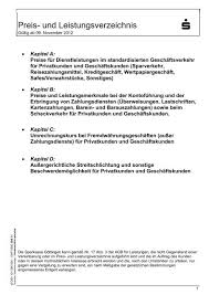 Informieren sie sich direkt online oder lassen sie sich in unseren märkten beraten. Preis Und Leistungsverzeichnis Sparkasse Gottingen