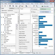 Tableau Add Worksheets Tutorialspoint