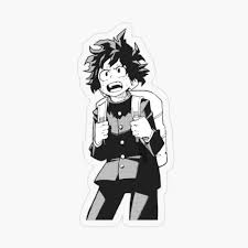 Black And White Manga Stickers Izuku Midoriya Sticker Transparent Sticker By Zoeygold13 In 2020 Black And White Stickers Girl Stickers Cute Stickers