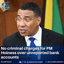 The Integrity Commission's Director of Corruption Prosecutions, Keisha  Prince-Kameka, has ruled out criminal charges against Prime Minister Andrew  Holness for allegedly making false income and asset declarations, through  the non-disclosure of four
