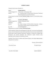 Dengan ini menerangkan bahwa : Surat Kuasa