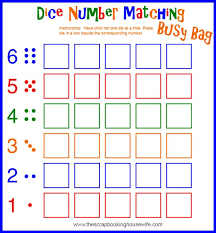 Dice Number Matching Game Busy Bags For Preschoolers Numbers Preschool Busy Bags Preschool