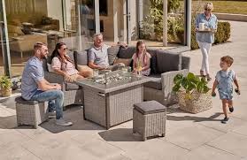 The above fire pit is ideal for group camps or oversize patios. Kettler Palma Mini Casual Corner Fire Pit Set Hayes Garden World