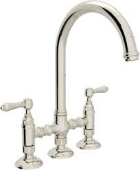 Rohl Perrin Rowe Country Kitchen 2 Hole Bridge Column Spout Kitchen Faucet With Double Metal Lever Handle In Polished Nickel A1461lmpn 2 Bridge Faucet Kitchen Kitchen Faucet Faucet