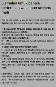 4) mengunjungi kubur yang dianggap keramat untuk meminta sesuatu hajat. Fitê›ihldi Auf Twitter Nak Pahala Berterusan Walaupun Selepas Meninggal Dunia Boleh Cuba 6 Amalan Ni