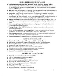 Free 9 Sample It Project Manager Resume Templates In Ms Word Pdf