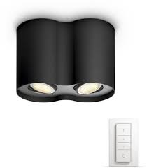 philips hue pillar opbouwspot white ambiance 2 lichts zwart verlichting lichtschakelaar lampen