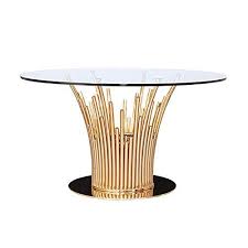 Rmg Fine Imports Mauris Dining Table In Rose Gold Rmg Fin Https Www Amazon Com Dp B07ds9p9g Dining Table Bases Glass Dining Table Glass Round Dining Table