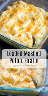 Loaded Mashed Potato Gratin Recipe Mashed Potato Gratin Food Loaded Mashed Potatoes