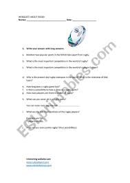 With valentine's day fast approaching, you're probably tryi. Trivia Questions About Rugby Esl Worksheet By Bleakhouse