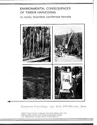 ENVIRONMENTAL CONSEQUENCES in rocky mountain coniferous forests