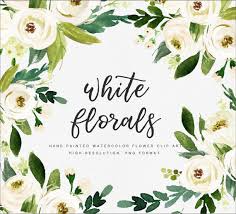 White Flower Small Set Individual Png Files Hand Etsy Floral Watercolor Watercolor Flower Wreath Watercolor Flowers