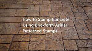 #17 large grey ashlar slate stamped concrete. How To Stamp Concrete With Ashlar Stamps Youtube
