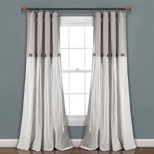 Create a classic, polished look with 84 curtains that just graze the floor. Lush Decor Linen Button Farmhouse Chic Solid Color Cotton Blend 3 Rod Pocket Light Filtering Window Curtain For Living Room And Bedroom Gray White 84 L X 40 W Single Panel Walmart Com Walmart Com