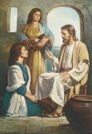 A Painting By Del Parson Of Christ Sitting In The Home Of Mary And Martha With The Two Women Sitting And St Lds Art The Church Of Jesus Christ Mary And