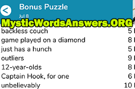 We solve both 7 little words and 7 little words bonus clues every single day so in case you are looking for help look no further.brain out answers. July 8 2019 7 Little Words Bonus Puzzles Answers