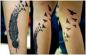 Birds Flying Away Tattoo Designs I Want My Next Tat To Be Something Like This Feather With Birds Tattoo Feather Tattoo Meaning Feather Tattoo Design