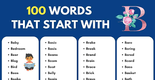 Hello friends, in this video we have presented around 30 words starting with letter b.if you find this video useful then please like and . Top 100 Commonly Used Words Starting With B 7esl