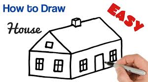 Draw several horizontal lines for the shingles of the house and then add detailing to the tree's bark or trunk. How To Draw A Mansion Easy