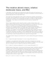 The symbol for relative formula mass is m r. The Relative Atomic Mass Relative Molecular Mass And Mol Mole Unit Atoms