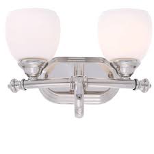 Hampton bay vanity fixture tuscan mable etched with toned edges nib. Hampton Bay 15082 Lockingwood 2 Light Polished Nickel Bathroom Vanity Light Vip Outlet