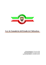 Ley De Ganaderia Del Estado De Chihuahua