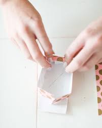 Punch holes and insert your ribbon to seal. Diy Card Boxes Fraiche Living
