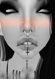 A rare form of nose piercing which runs through both nostrils and the septum. Second Life Marketplace The Basement Nasallang Silver