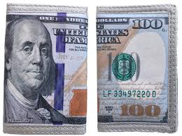 Luckboostiumwallet Trifold Wallet With Id Window Decorated As 100 Bill