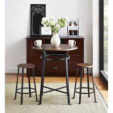 Small Round Dining Table Set Apartment 3 Piece For 2 Kitchen Tables Stools Metal Generic Pub Style Table Pub Table Sets Dining Room Small