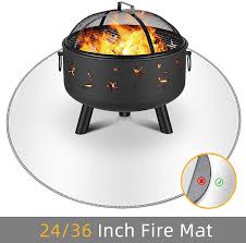 It can be used on any type of flooring, e.g. Buy 36 Fire Resistant Mat Round Fireproof Mat For Outdoor Patio And Deck Fire Pit Heat Shield Fire Pit Mat For Grass Ground Wood Floor Chiminea Bonfires And Bbq With Fire Retardant