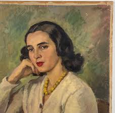 Ernst Müller-Göls (1902-2001) Damen Portrait Gemälde (Gebraucht) in Root  für CHF 54