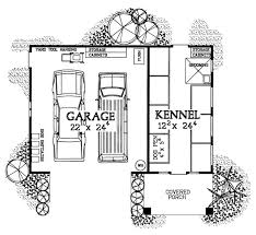 Garage Plan Chp 22275 At Coolhouseplans Com Dog Kennel Designs Dog Boarding Kennels Dog Area