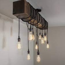 Wood Beam Light Industrial Lighting Fixture 10 Pendant Etsy Farmhouse Ceiling Light Farmhouse Kitchen Lighting Barn Beam Lighting