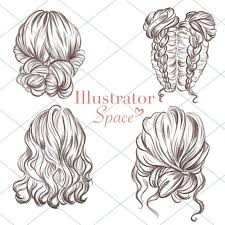 Hairstyles Clipart Hair Set Digital Download Custom Hairstyles Etsy How To Draw Hair Hair Clipart Hair Sketch