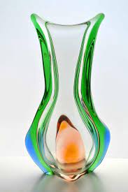 Czech Art Glass Vase Designed By Frantisek Zemek For Mstisov Art Glass Vase Glass Glass Art